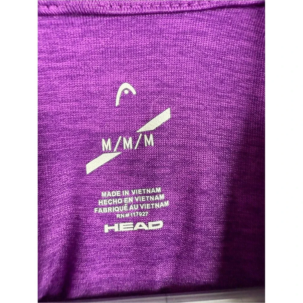 Head sweater bright Purple Half-Zip Pullover stretchy soft long sleeve shirt - Picture 9 of 12